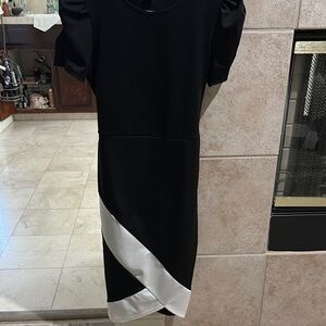 H&M Black and White Asymmetrical Dress